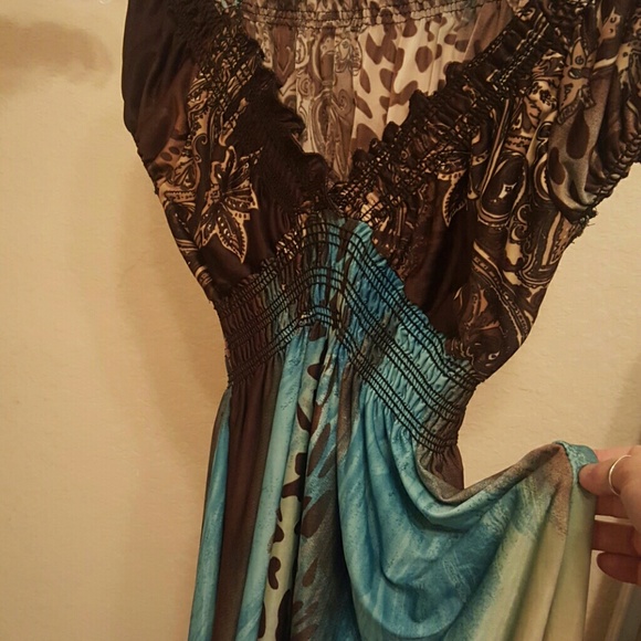 GIFT- GAVE WITH ORDER BOHO Teal/Brown Maxi -NWOT - Picture 5 of 8